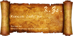 Kuncze Zsóka névjegykártya